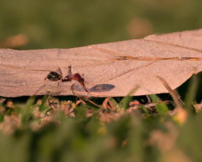 hormiga arriera en una hoja